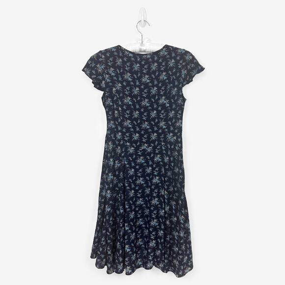 Denim & Supply Ralph Lauren Floral Dress Size 8 Navy Blue High Low Boho Cottage - Picture 2 of 2